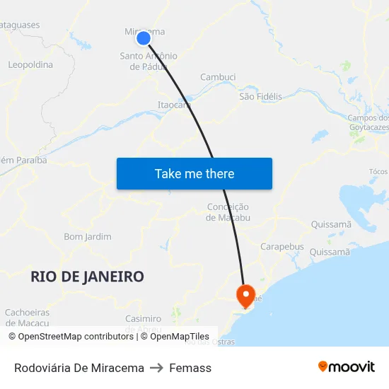 Rodoviária De Miracema to Femass map