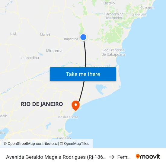 Avenida Geraldo Magela Rodrigues (Rj-186), 2710 to Femass map
