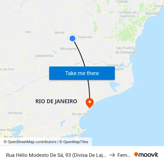 Rua Hélio Modesto De Sá, 93 (Divisa De Laje Do Muriaé) to Femass map