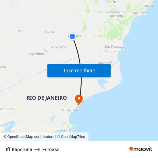 Iff Itaperuna to Femass map