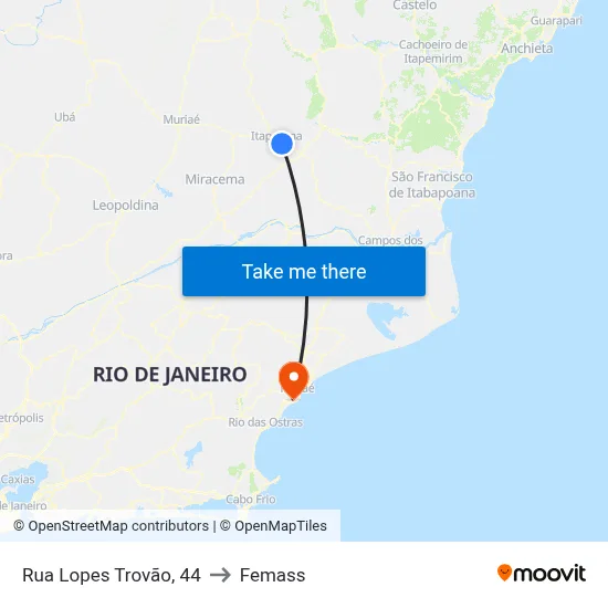 Rua Lopes Trovão, 44 to Femass map