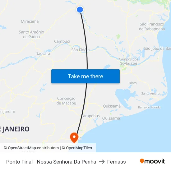 Ponto Final - Nossa Senhora Da Penha to Femass map