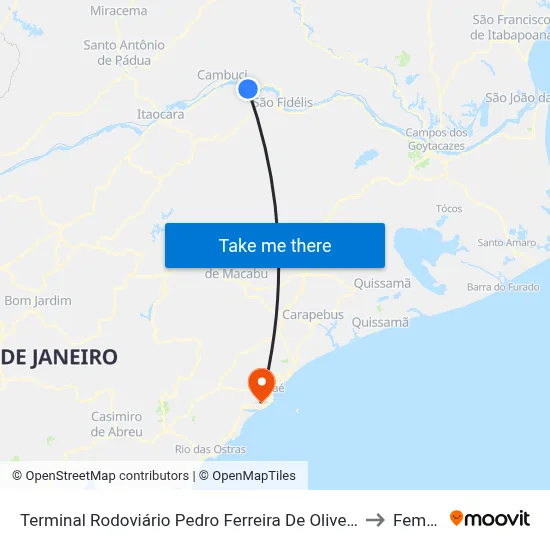 Terminal Rodoviário Pedro Ferreira De Oliveira (Pureza) to Femass map