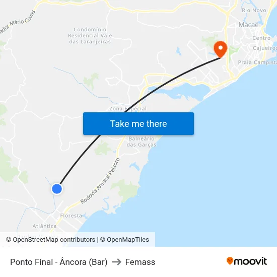 Ponto Final - Âncora (Bar) to Femass map