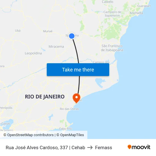 Rua José Alves Cardoso, 337 | Cehab to Femass map