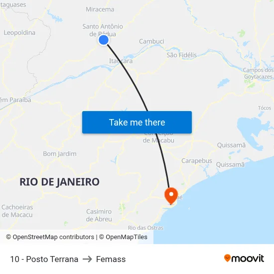 10 - Posto Terrana to Femass map