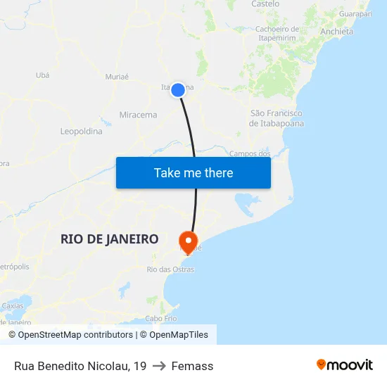 Rua Benedito Nicolau, 19 to Femass map