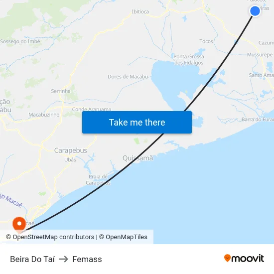 Beira Do Taí to Femass map