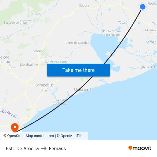 Estr. De Aroeira to Femass map