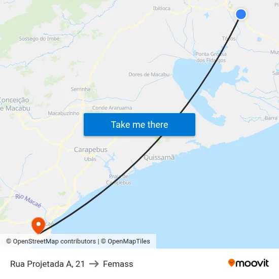 Rua Projetada A, 21 to Femass map