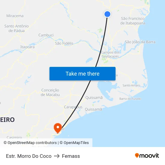 Estr. Morro Do Coco to Femass map