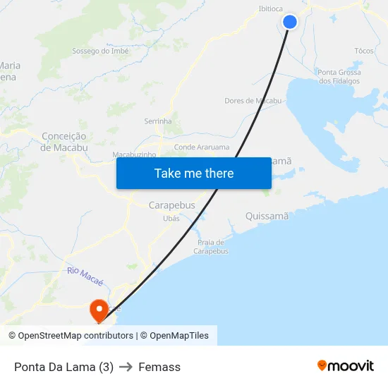 Ponta Da Lama (3) to Femass map