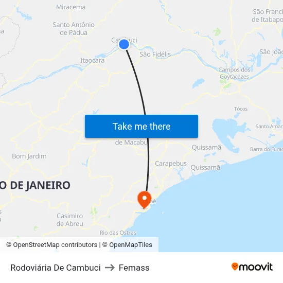 Rodoviária De Cambuci to Femass map