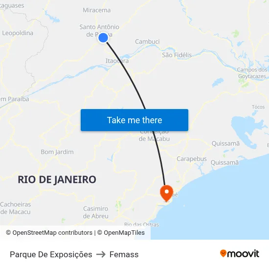 Parque De Exposições to Femass map