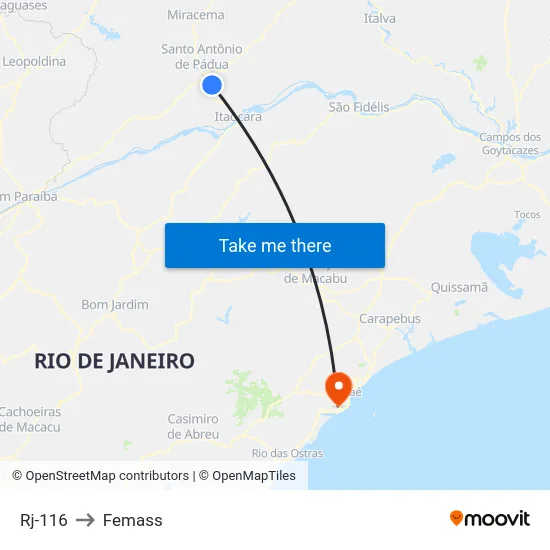 Rj-116 to Femass map