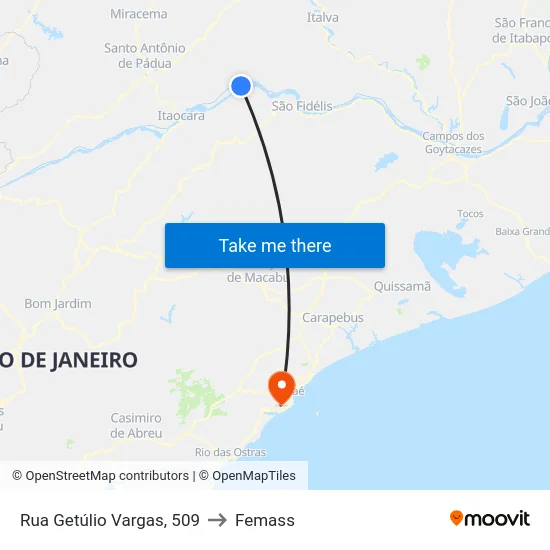 Rua Getúlio Vargas, 509 to Femass map
