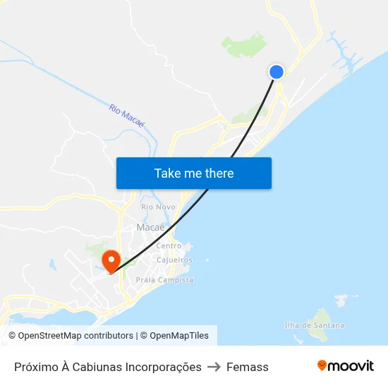 Próximo À Cabiunas Incorporações to Femass map
