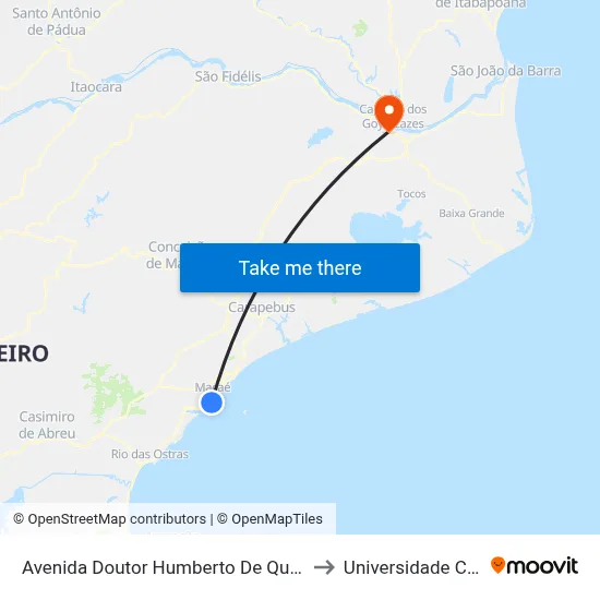 Avenida Doutor Humberto De Queiroz Matoso Próximo Ao 523 to Universidade Candido Mendes map