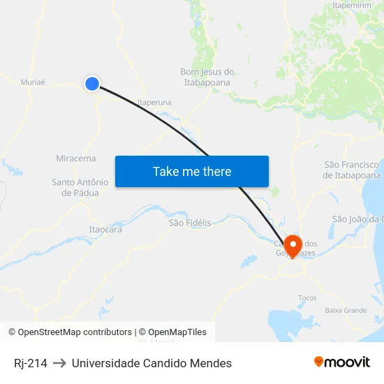 Rj-214 to Universidade Candido Mendes map