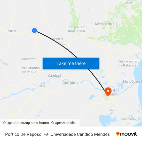 Pórtico De Raposo to Universidade Candido Mendes map