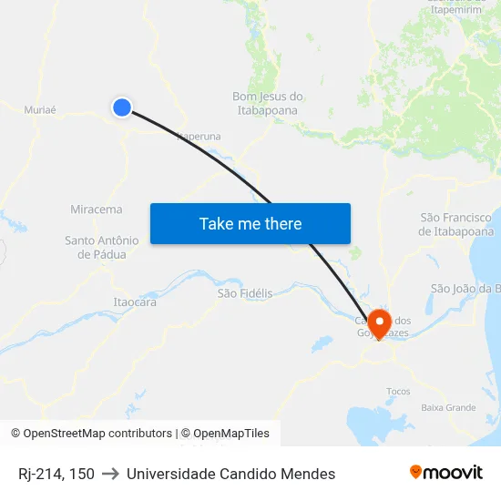 Rj-214, 150 to Universidade Candido Mendes map