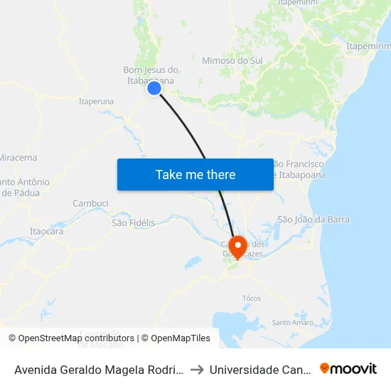 Avenida Geraldo Magela Rodrigues (Rj-186), 2710 to Universidade Candido Mendes map