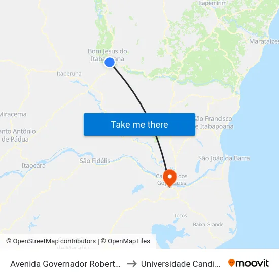 Avenida Governador Roberto Silveira, 133 to Universidade Candido Mendes map