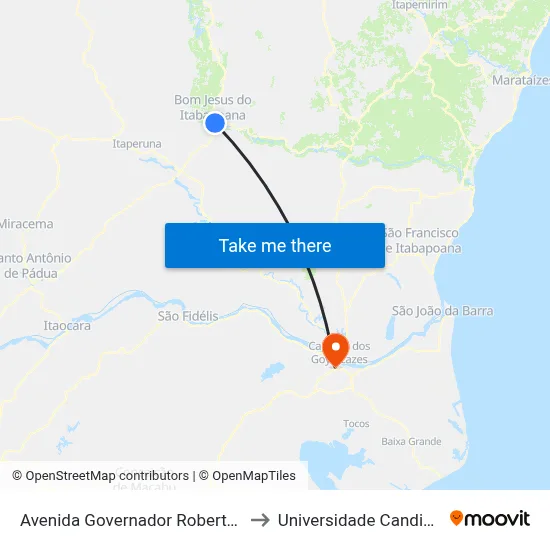 Avenida Governador Roberto Silveira, 573 to Universidade Candido Mendes map