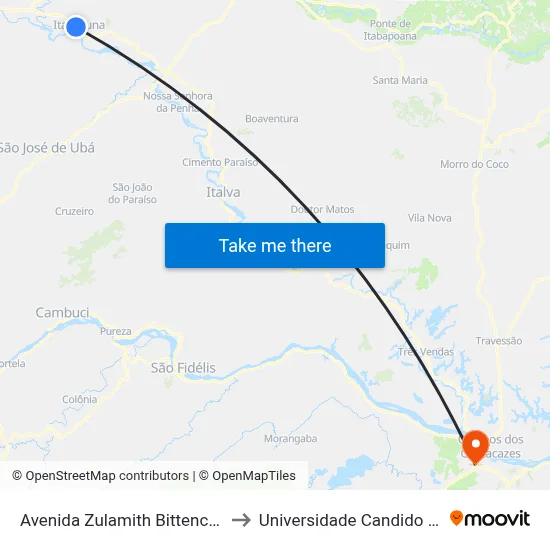Avenida Zulamith Bittencourt, 138 to Universidade Candido Mendes map