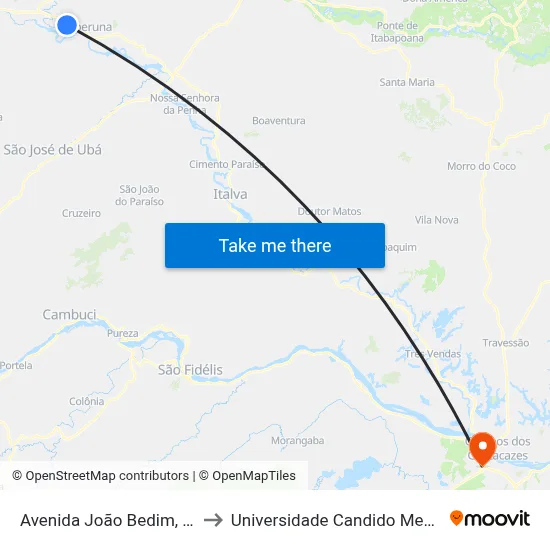 Avenida João Bedim, 373 to Universidade Candido Mendes map