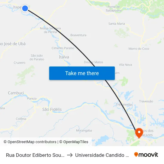 Rua Doutor Ediberto Souza, 185 to Universidade Candido Mendes map