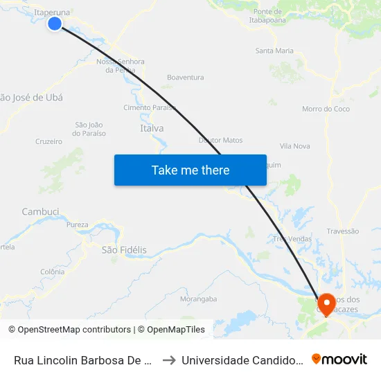Rua Lincolin Barbosa De Castro, 35 to Universidade Candido Mendes map