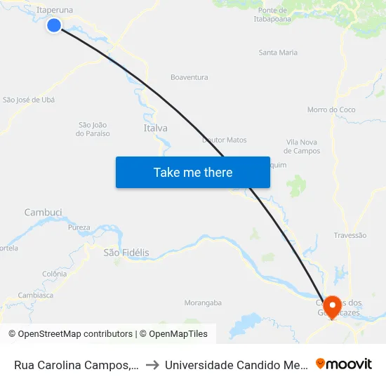 Rua Carolina Campos, 308 to Universidade Candido Mendes map