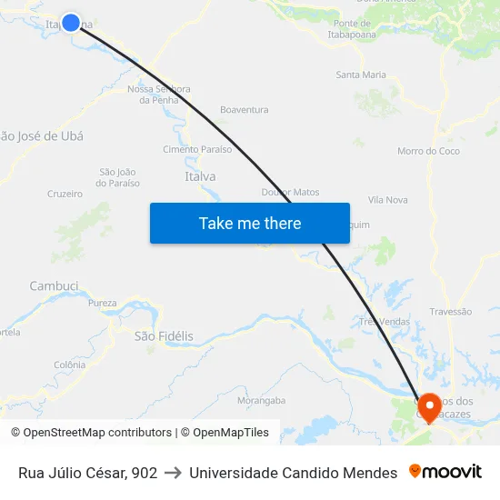 Rua Júlio César, 902 to Universidade Candido Mendes map