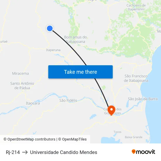 Rj-214 to Universidade Candido Mendes map