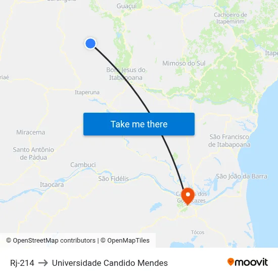 Rj-214 to Universidade Candido Mendes map