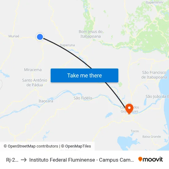 Rj-214 to Instituto Federal Fluminense - Campus Campos Centro map
