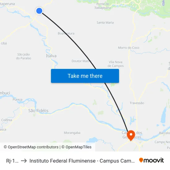 Rj-186 to Instituto Federal Fluminense - Campus Campos Centro map