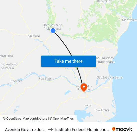 Avenida Governador Roberto Silveira, 573 to Instituto Federal Fluminense - Campus Campos Centro map