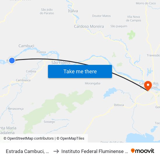 Estrada Cambuci, 364 to Instituto Federal Fluminense (Iff) map