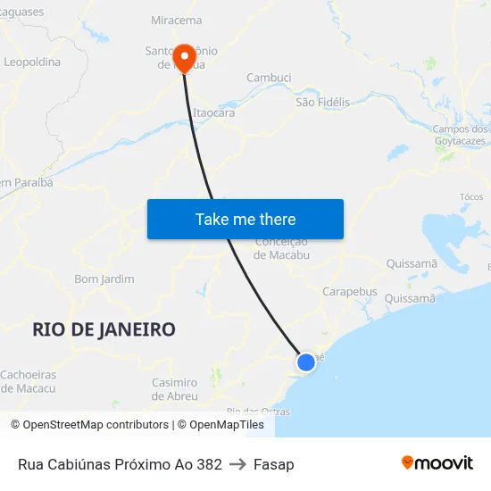 Rua Cabiúnas Próximo Ao 382 to Fasap map