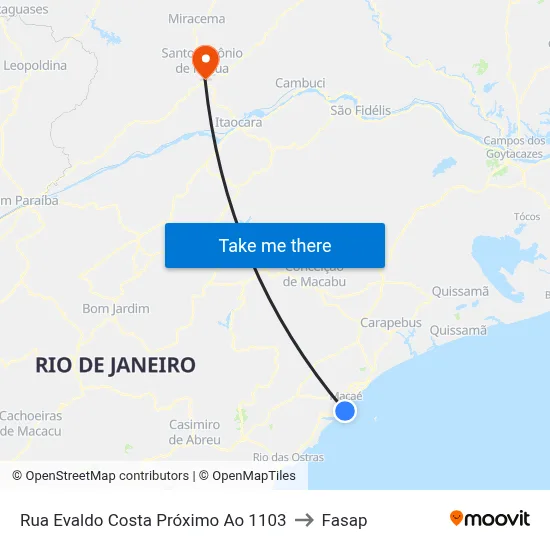 Rua Evaldo Costa Próximo Ao 1103 to Fasap map