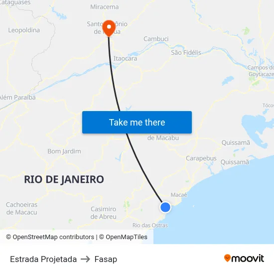 Estrada Projetada to Fasap map