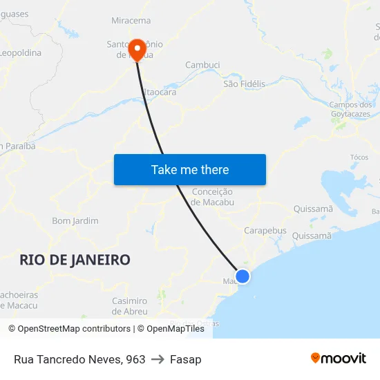 Rua Tancredo Neves, 963 to Fasap map