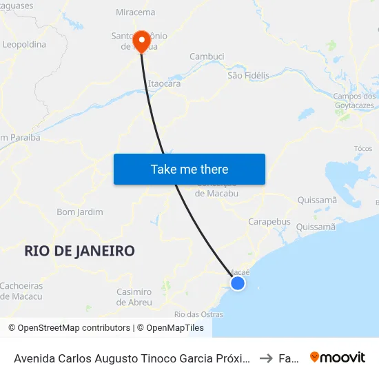Avenida Carlos Augusto Tinoco Garcia Próximo Ao 1402 to Fasap map