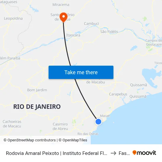 Rodovia Amaral Peixoto | Instituto Federal Fluminense to Fasap map