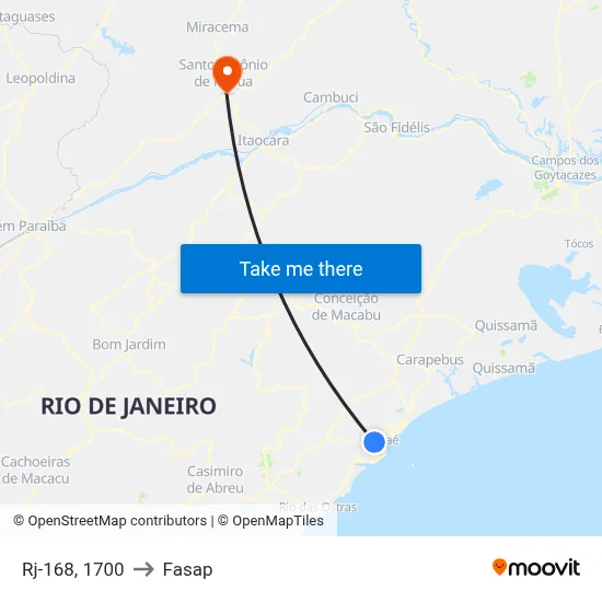 Rj-168, 1700 to Fasap map