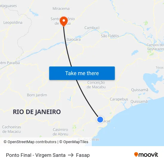 Ponto Final - Virgem Santa to Fasap map