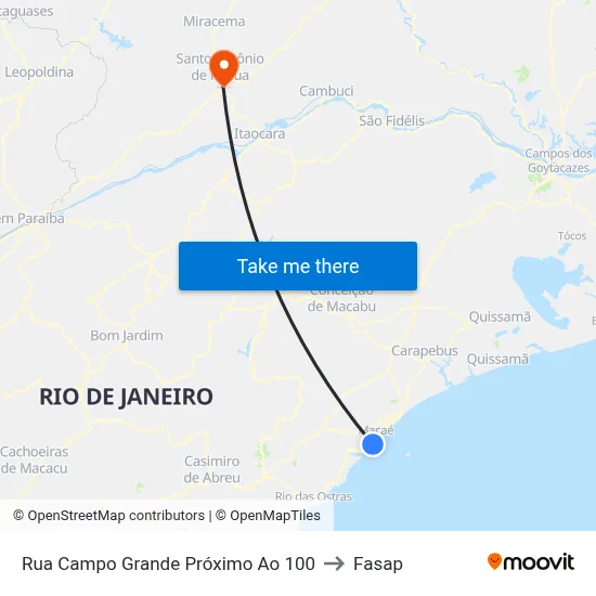 Rua Campo Grande Próximo Ao 100 to Fasap map