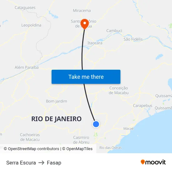 Serra Escura to Fasap map